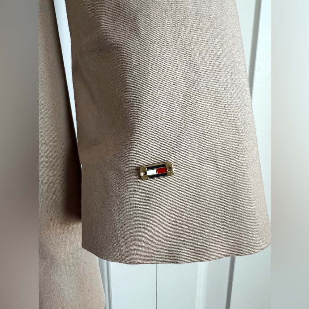 NWT Tommy Hilfiger Oversized Boyfriend Blazer Beige Size 00 - Picture 4 of 6
